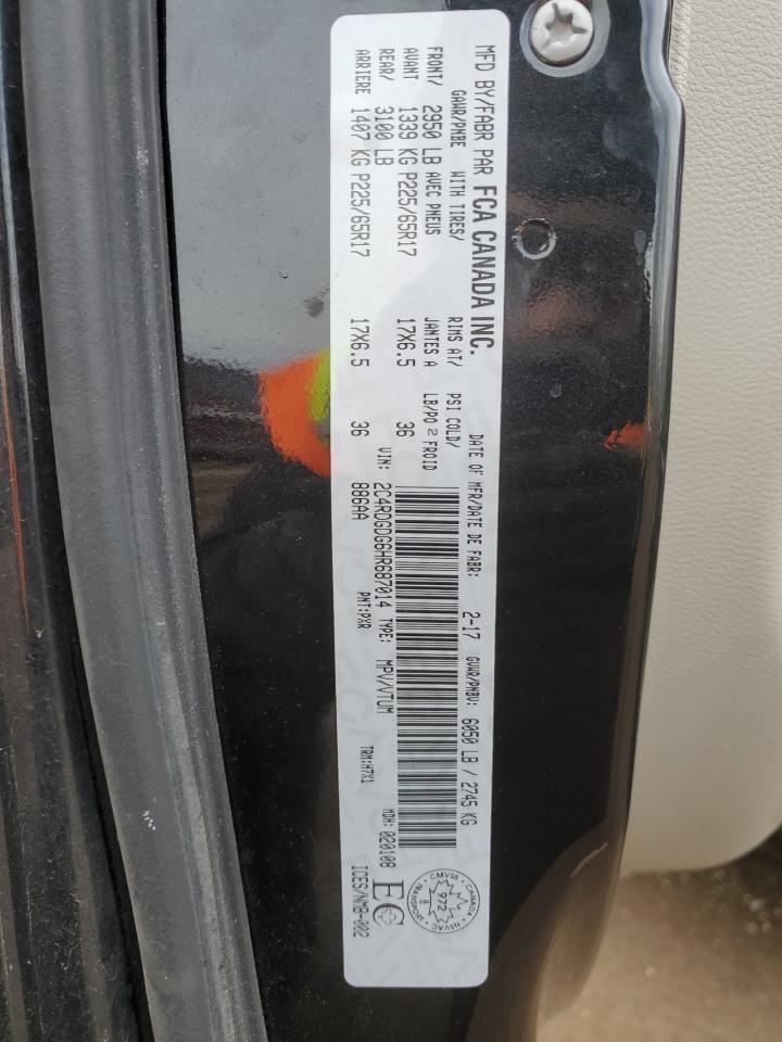 2017 Dodge Caravan VIN 2C4RDGDG6HR687014 Copart auction photo, front end / side damage thumbnail 14
