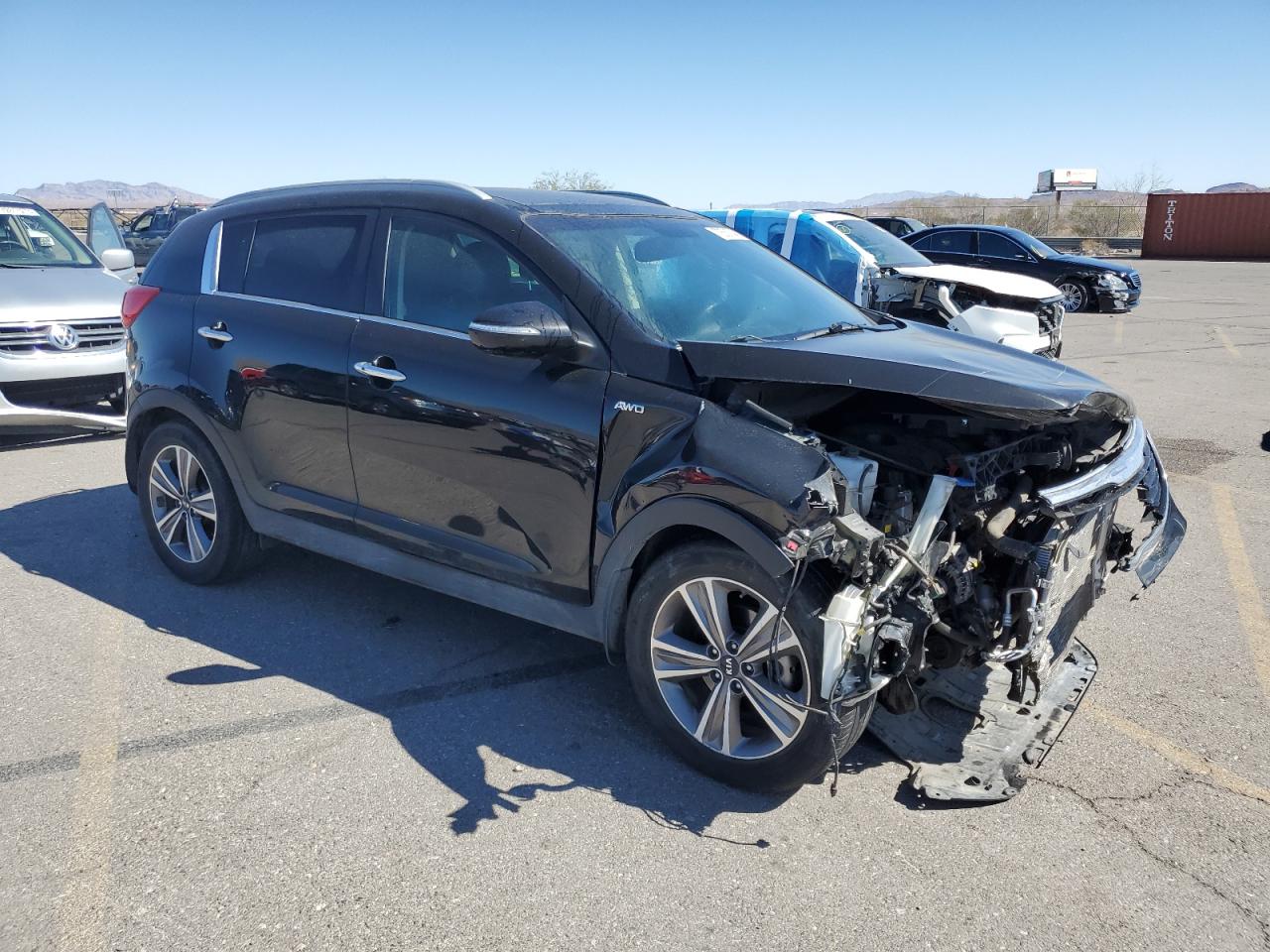 2014 KIA Sportage VIN KNDPCCA64E7599073 Copart auction photo, front end damage thumbnail 4