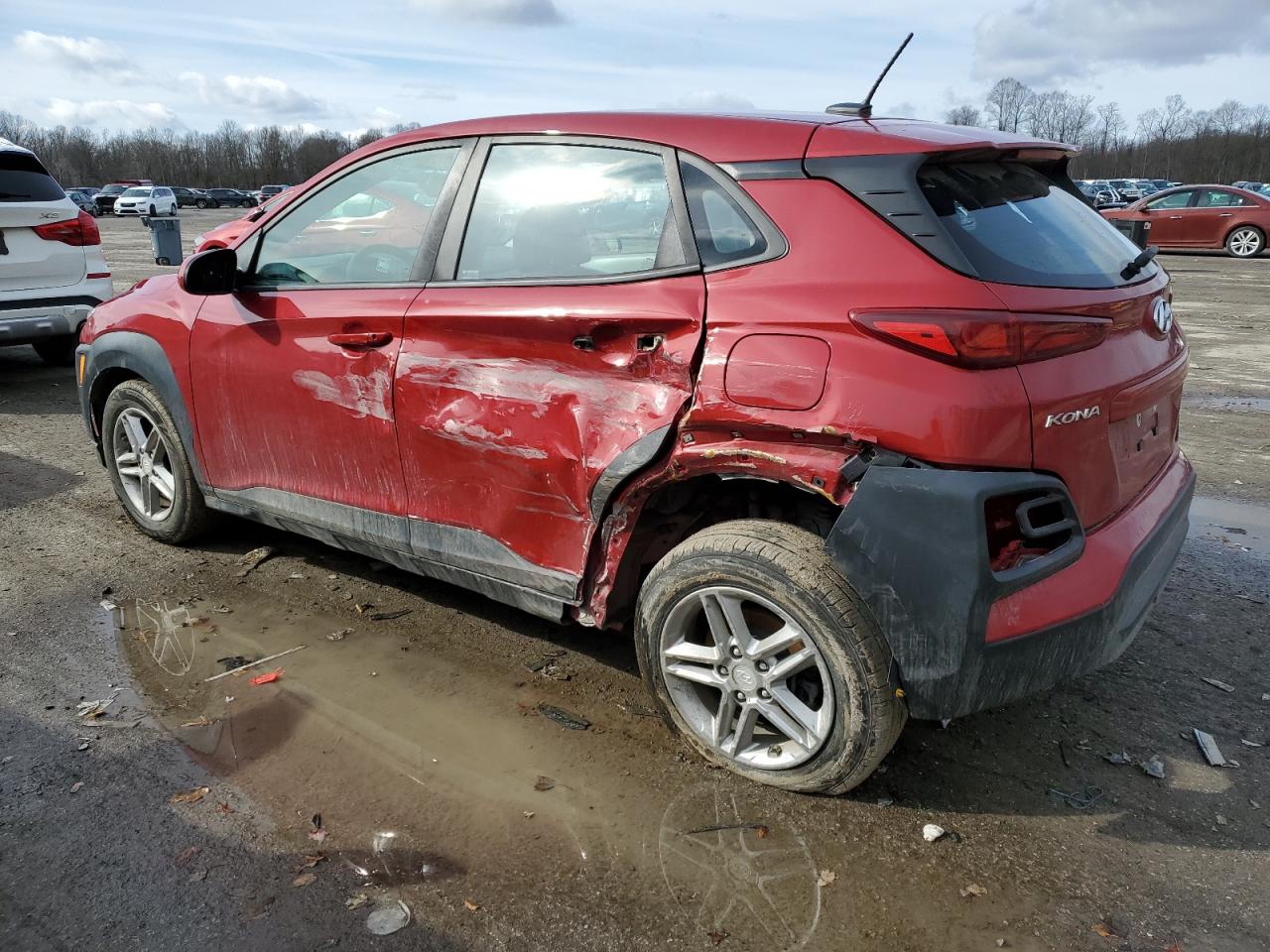 2019 Hyundai Kona VIN KM8K1CAA1KU300765 Copart auction photo, side / rear end damage thumbnail 2