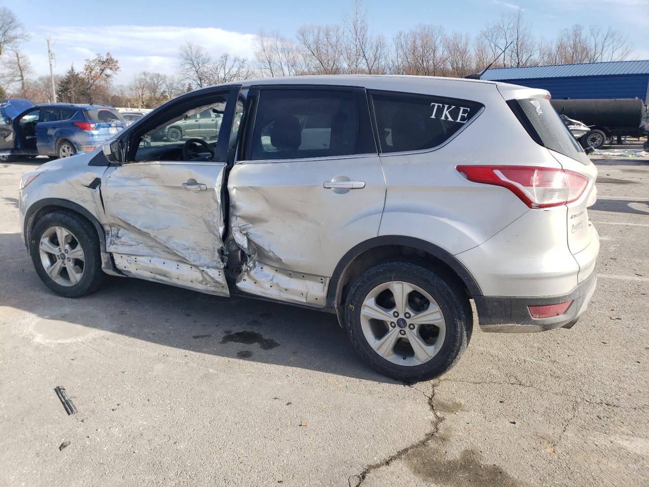 2015 Ford Escape VIN 1FMCU9G98FUA18673 Copart auction photo, side / front end damage thumbnail 2