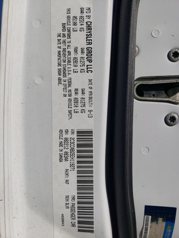 2014 Chrysler 300 VIN 2C3CCABG5EH119271 Copart auction photo, front end damage thumbnail 13