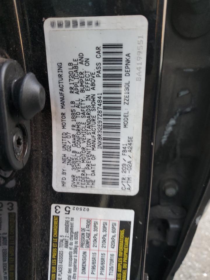 2007 Toyota Corolla VIN 1NXBR32E97Z874841 Copart auction photo, all over damage thumbnail 12