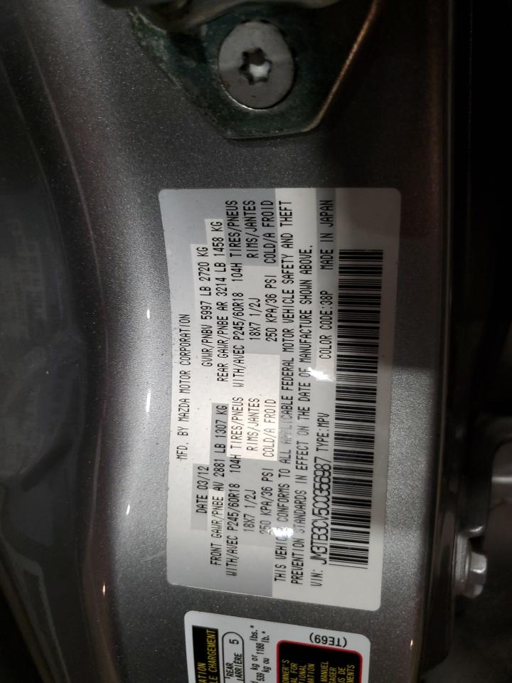 2012 Mazda CX-9 VIN JM3TB3CV5C0356987 Copart auction photo, front end damage thumbnail 13