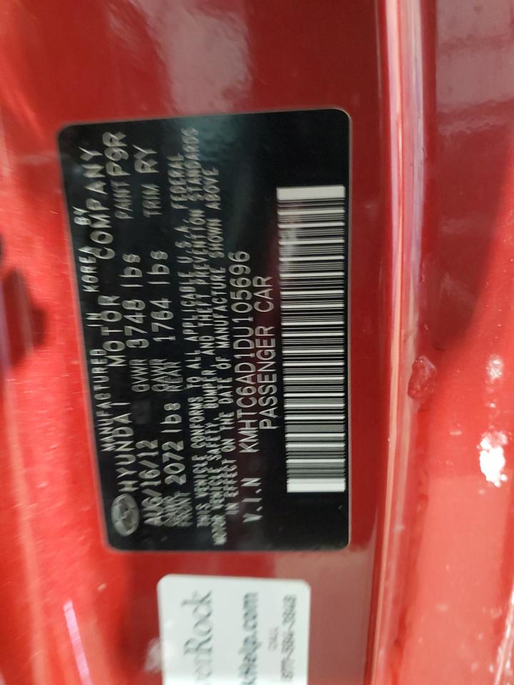 2013 Hyundai Veloster VIN KMHTC6AD1DU105696 Copart auction photo, front end / rear end damage thumbnail 12
