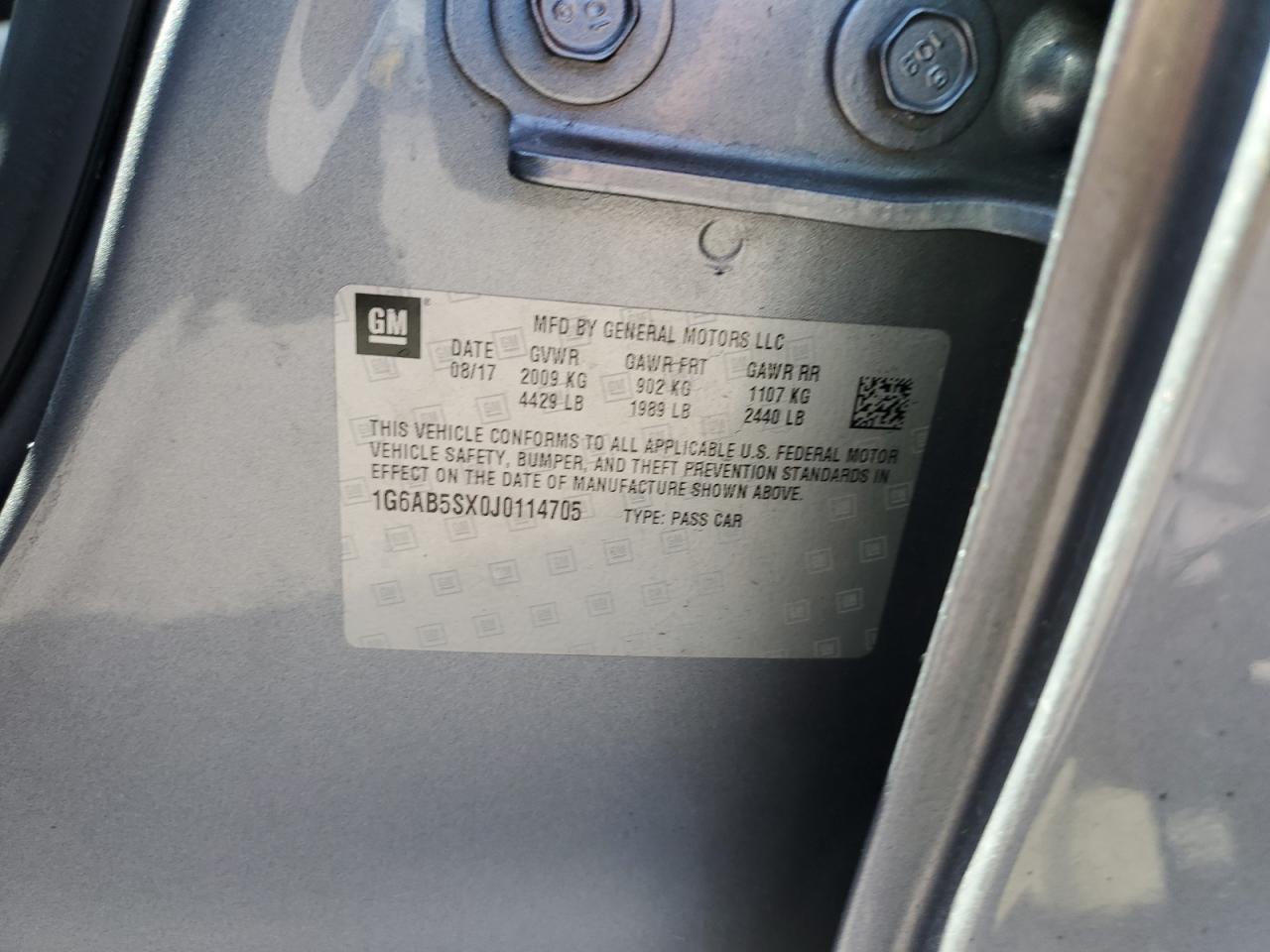2018 Cadillac ATS VIN 1G6AB5SX0J0114705 Copart auction photo, mechanical / front end damage thumbnail 12