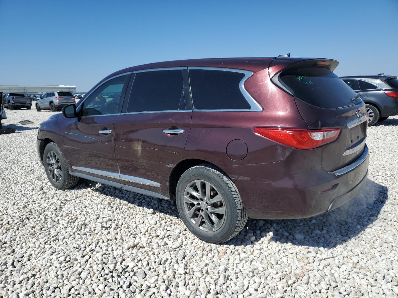 2013 Infiniti JX VIN 5N1AL0MN8DC307823 Copart auction photo, front end / side damage thumbnail 2