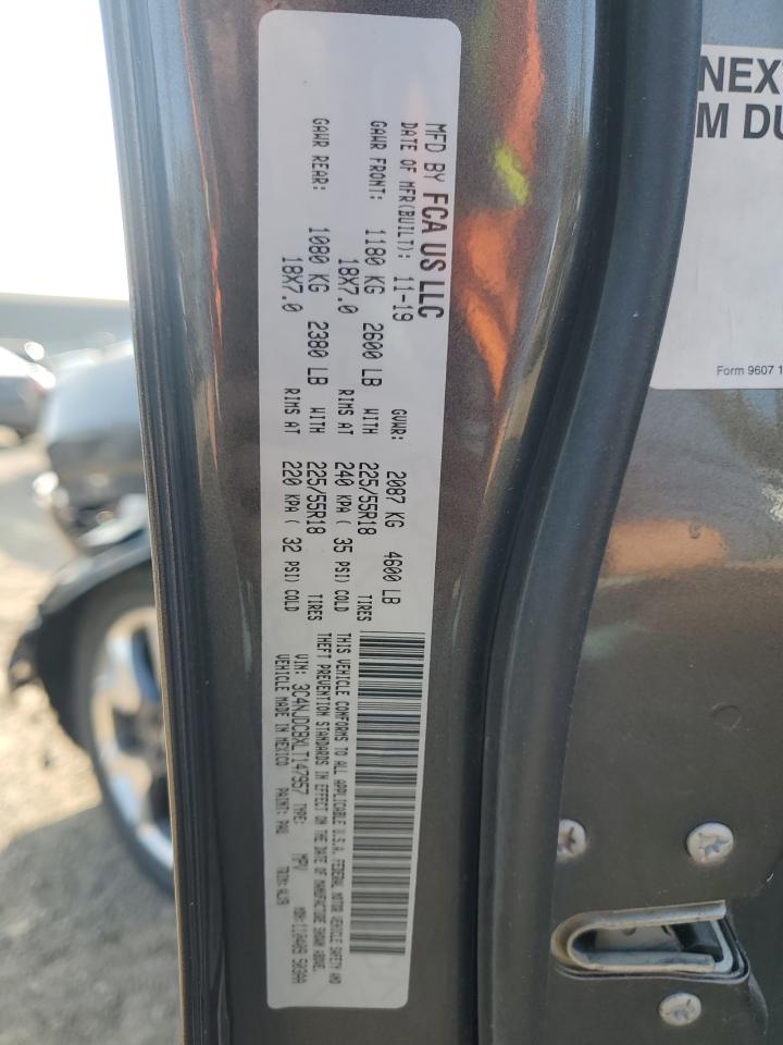 2020 Jeep Compass VIN 3C4NJDCBXLT147957 Copart auction photo, front end / side damage thumbnail 13