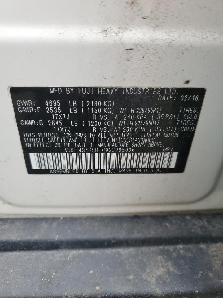 2016 Subaru Outback VIN 4S4BSBFC9G3295006 Copart auction photo, front end damage thumbnail 13
