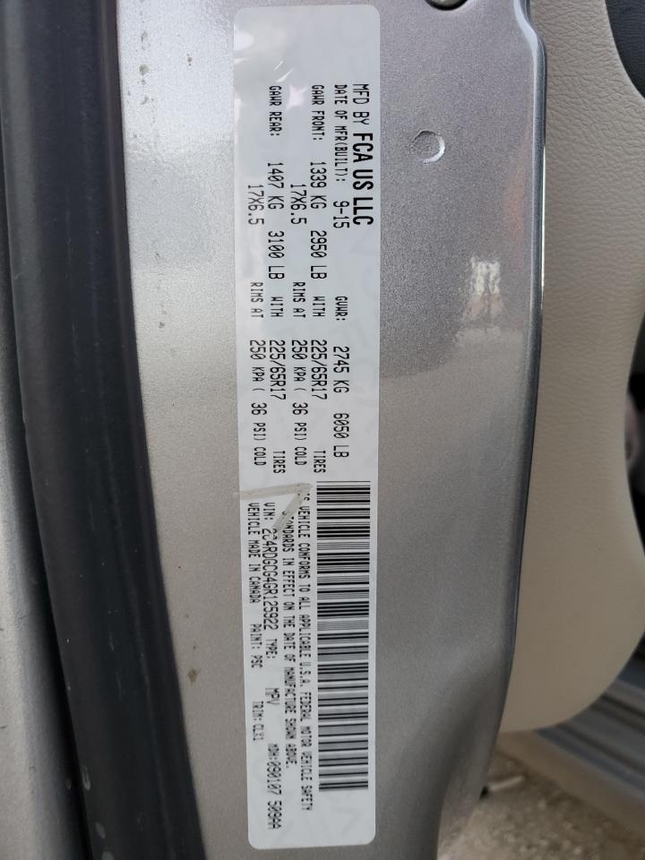 2016 Dodge Caravan VIN 2C4RDGCG4GR125922 Copart auction photo, front end damage thumbnail 15