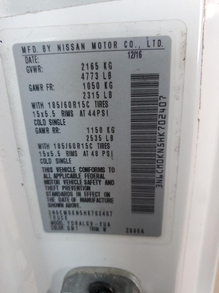 2017 Nissan NV VIN 3N6CM0KN5HK702407 Copart auction photo, front end / rear end damage thumbnail 15