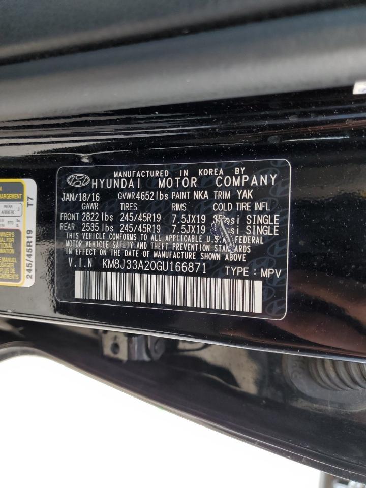 2016 Hyundai Tucson VIN KM8J33A20GU166871 Copart auction photo, front end damage thumbnail 14