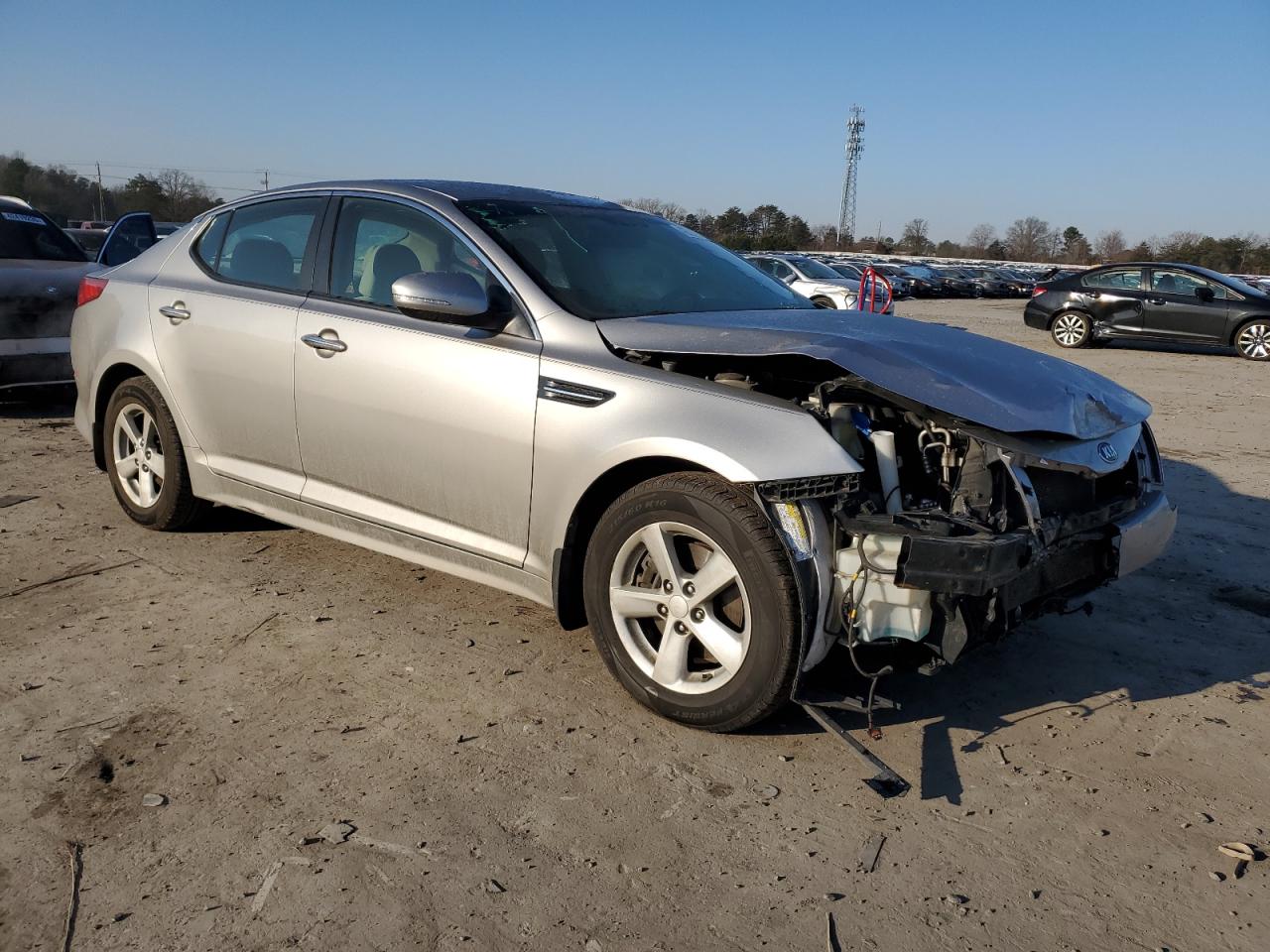 2015 KIA Optima VIN KNAGM4A70F5546148 Copart auction photo, front end damage thumbnail 4