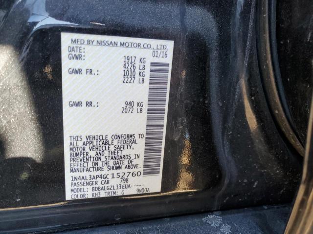 2016 Nissan Altima VIN 1N4AL3AP4GC152760 Copart auction photo, front end damage thumbnail 12