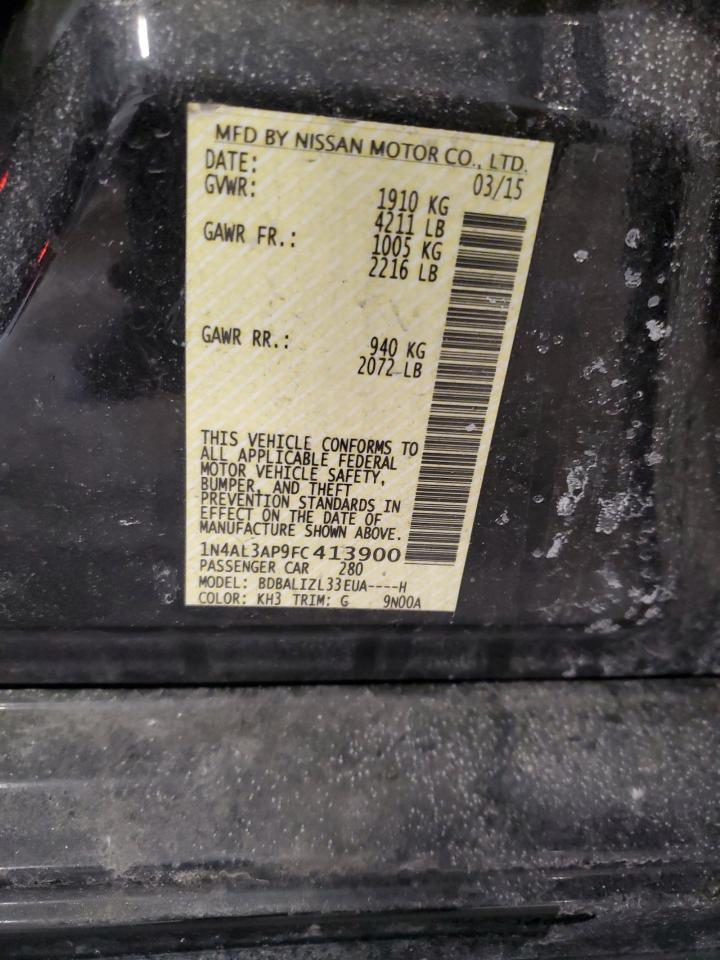2015 Nissan Altima VIN 1N4AL3AP9FC413900 Copart auction photo, front end damage thumbnail 12