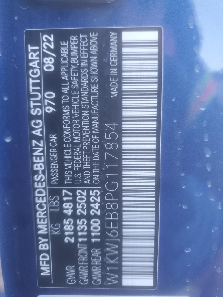 2023 Mercedes-Benz C-klasse VIN W1KWJ6EB8PG117854 Copart auction photo, all over damage thumbnail 12