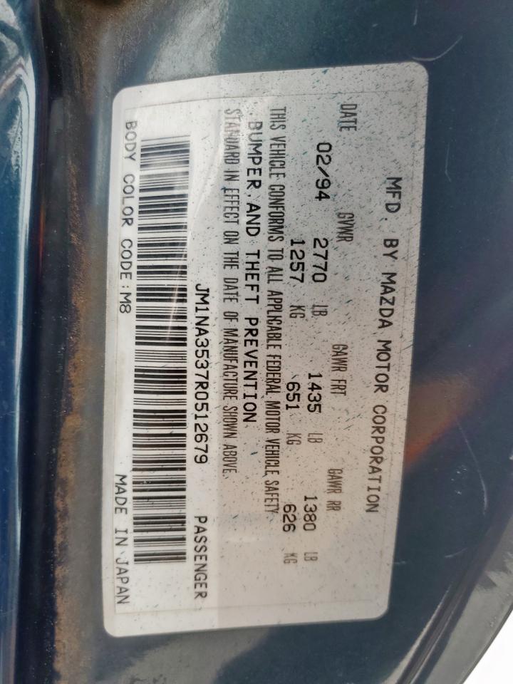 1994 Mazda MX-5 VIN JM1NA3537R0512679 Copart auction photo, rear end / side damage thumbnail 12