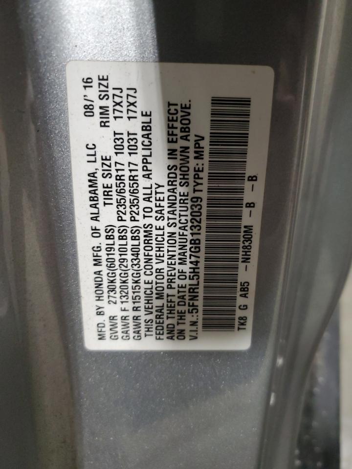 2016 Honda Odyssey VIN 5FNRL5H47GB132039 Copart auction photo, front end damage thumbnail 13