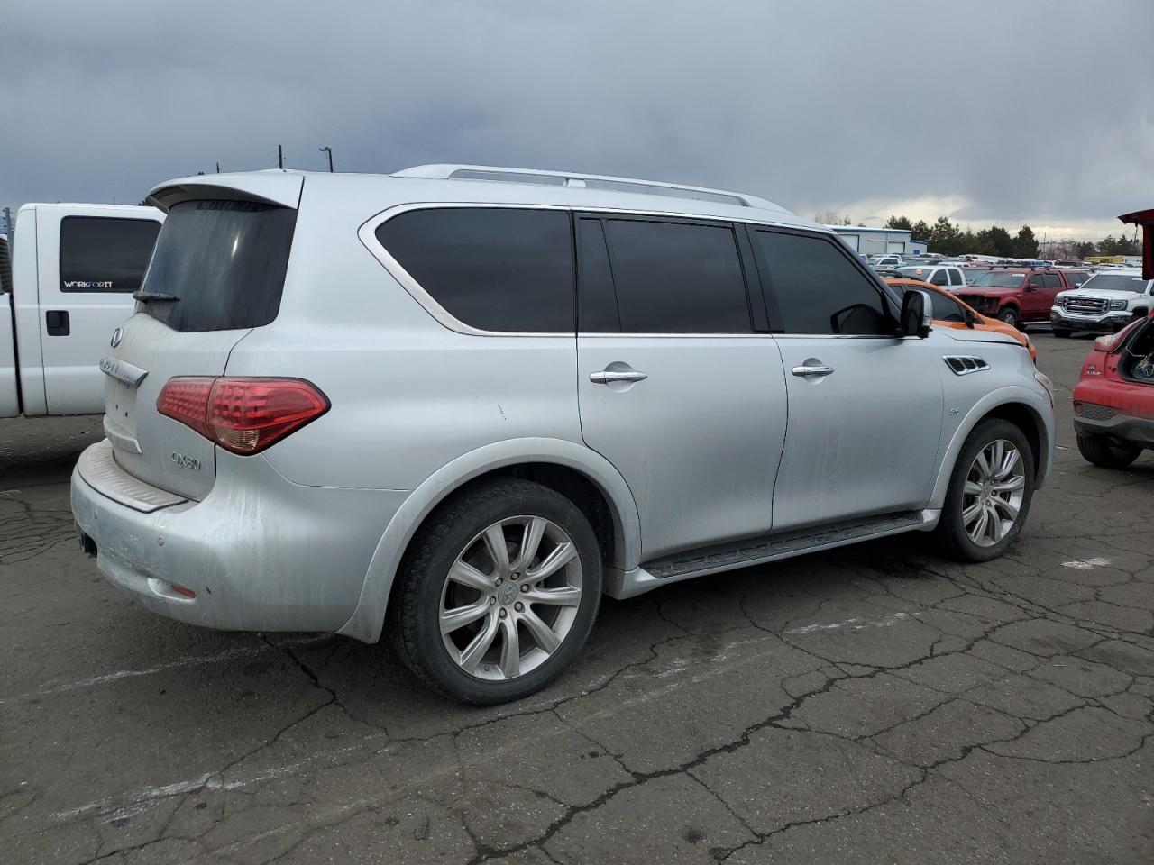 2014 Infiniti QX80 VIN JN8AZ2NE4E9063720 Copart auction photo, front end damage thumbnail 3