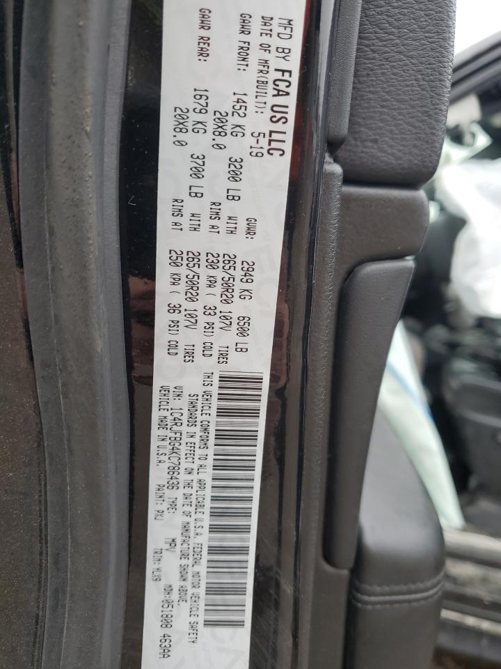 2019 Jeep Grand Cherokee VIN 1C4RJFBG4KC786436 Copart auction photo, front end / side damage thumbnail 14
