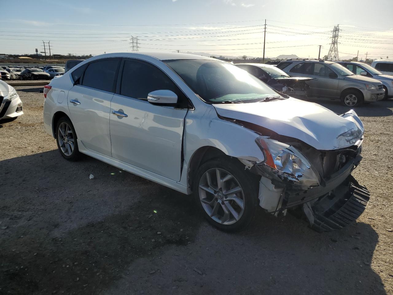 2015 Nissan Sentra VIN 3N1AB7AP3FY373831 Copart auction photo, front end / frame damage damage thumbnail 4
