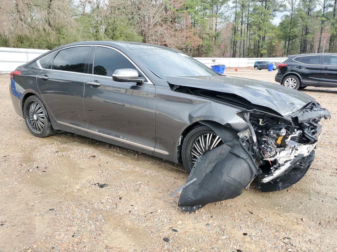 2018 Genesis G80 VIN KMHGN4JE2JU239749 Copart auction photo, front end / side damage thumbnail 4