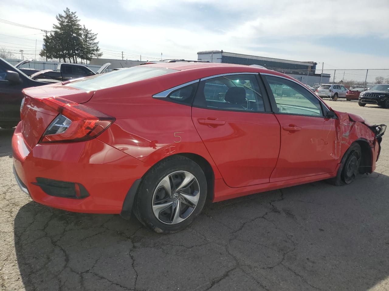 2019 Honda Civic VIN 2HGFC2F68KH568408 Copart auction photo, front end / side damage thumbnail 3
