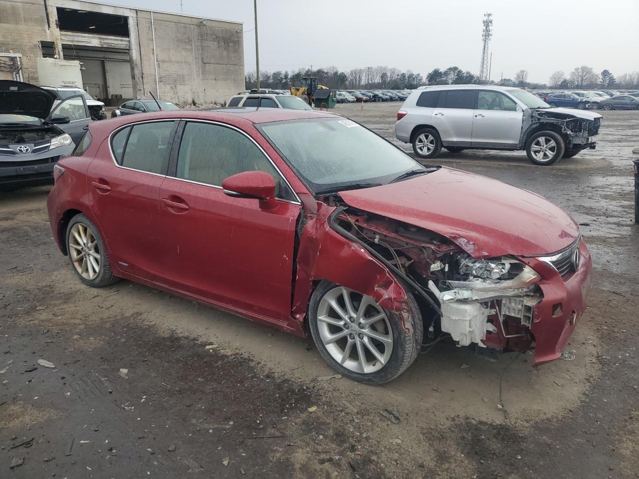 2012 Lexus CT VIN JTHKD5BH1C2101830 Copart auction photo, front end / side damage thumbnail 4