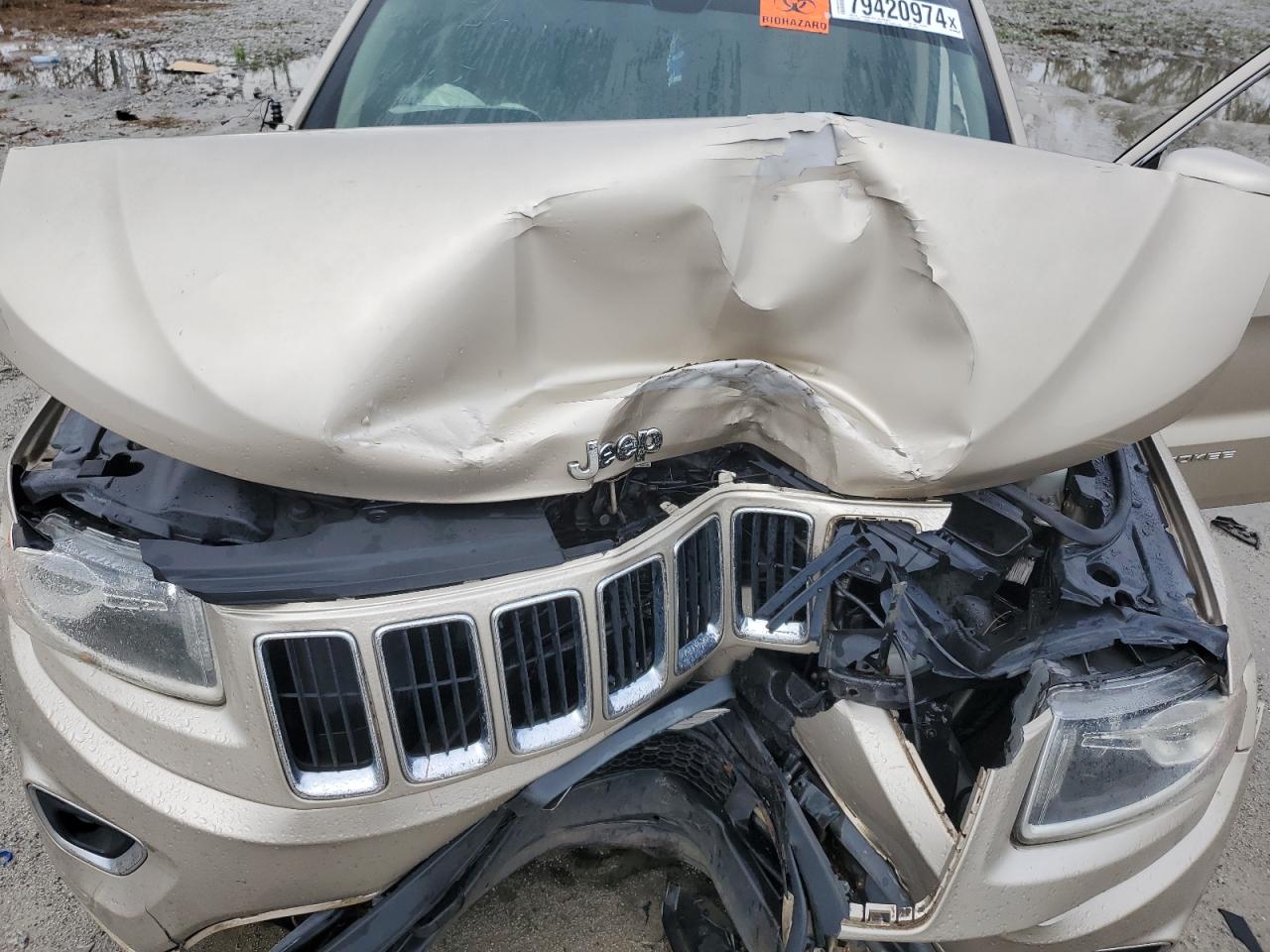 2014 Jeep Grand Cherokee VIN 1C4RJFAGXEC264030 Copart auction photo, front end / water/flood damage thumbnail 13