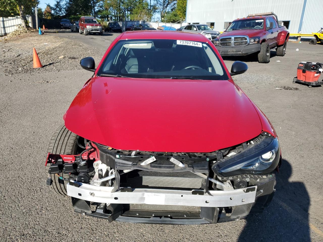 2019 Alfa Romeo Giulia VIN ZARFAMBN9K7604458 Copart auction photo, front end damage thumbnail 5