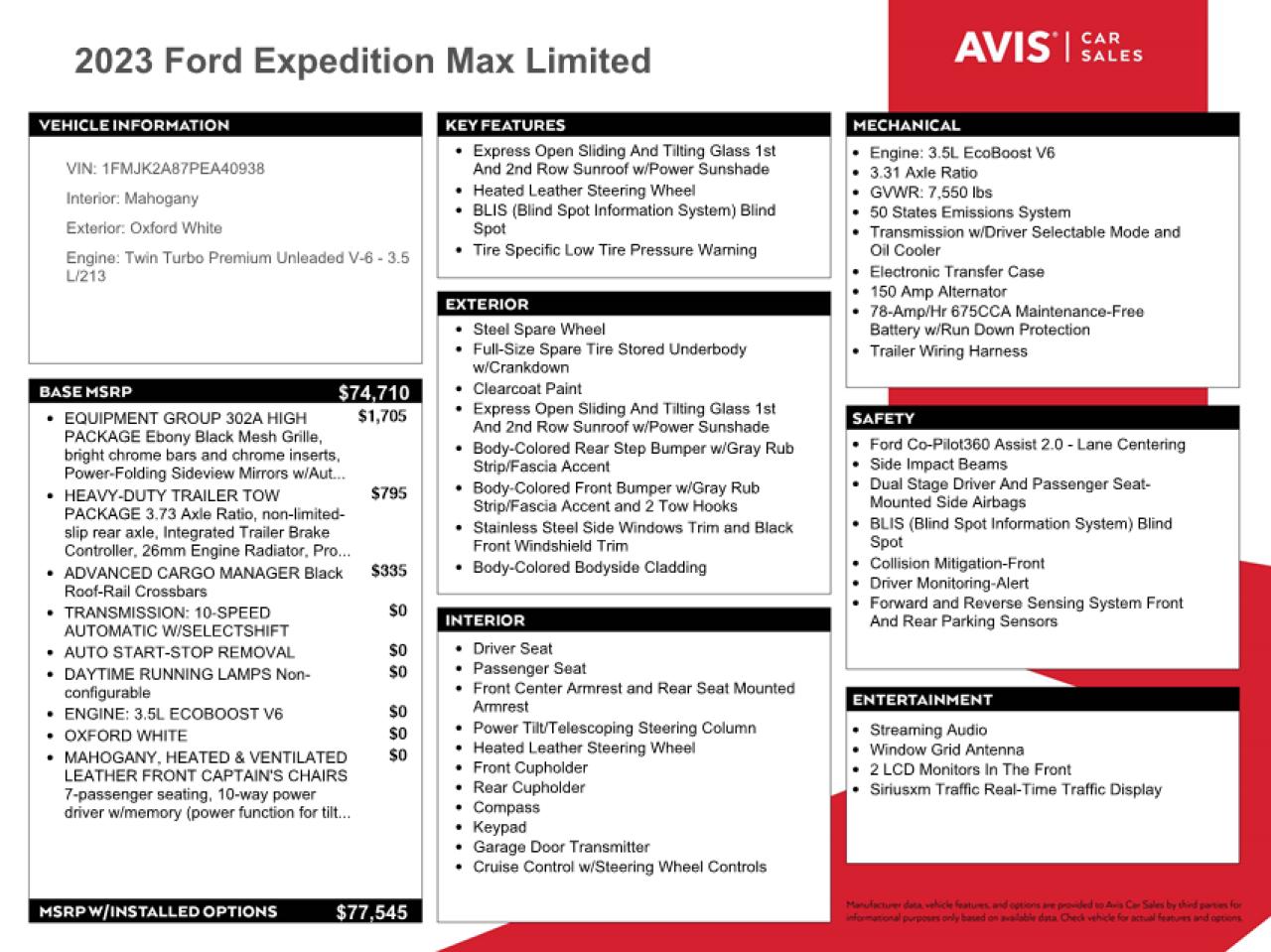 2023 Ford Expedition VIN 1FMJK2A87PEA40938 Copart auction photo, rollover / all over damage thumbnail 13