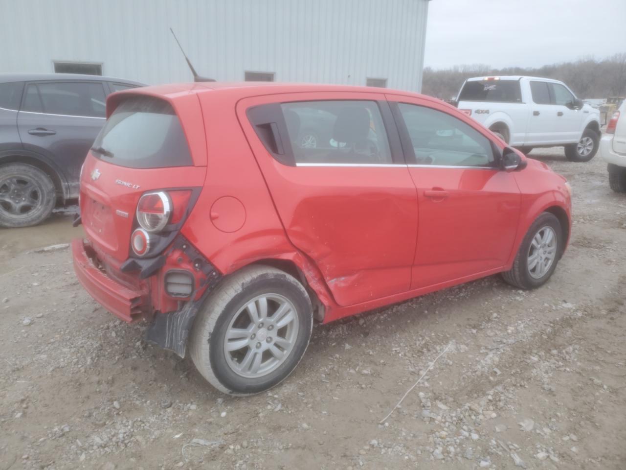 2014 Chevrolet Sonic VIN 1G1JC6SB1E4196455 Copart auction photo, rear end / side damage thumbnail 3