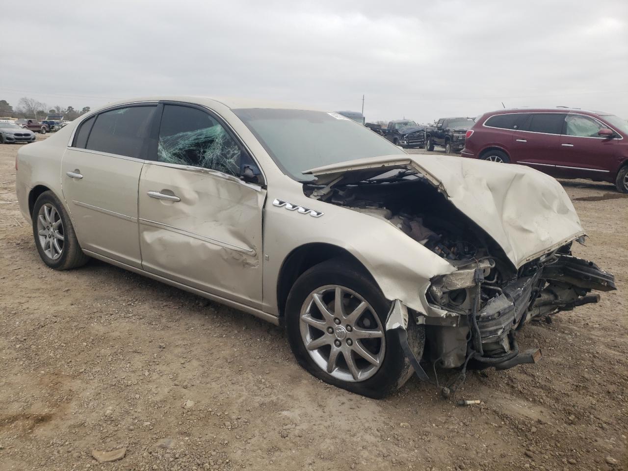 2007 Buick Lucerne VIN 1G4HD57257U153175 Copart auction photo, front end / side damage thumbnail 4