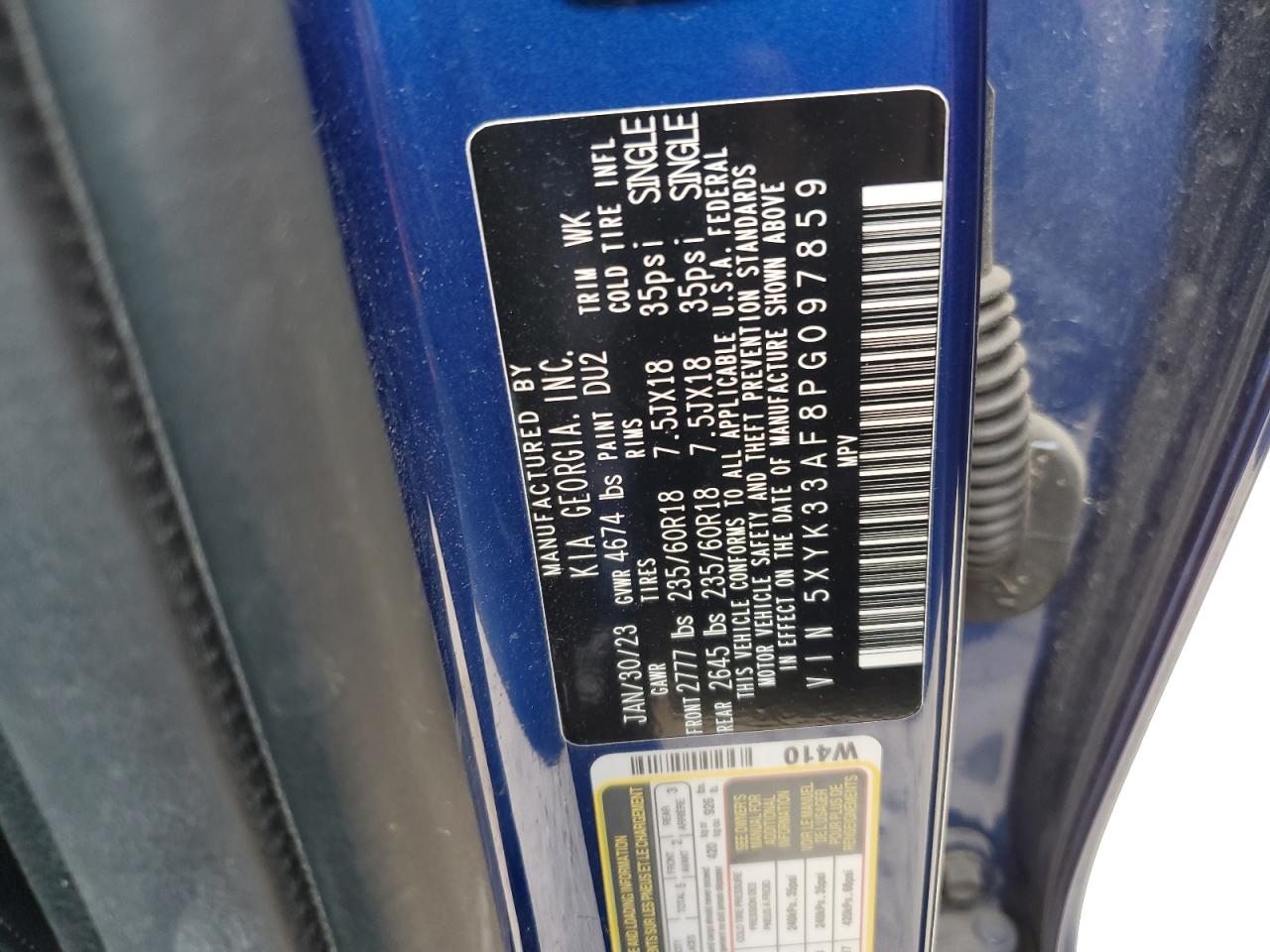 2023 KIA Sportage VIN 5XYK33AF8PG097859 Copart auction photo, rear end damage thumbnail 13