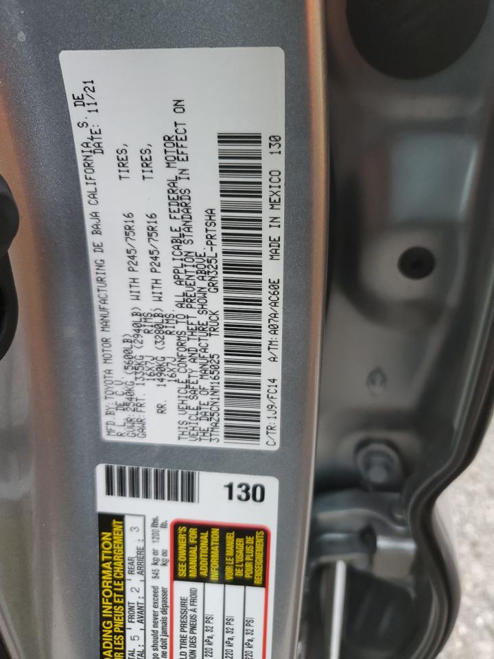 2022 Toyota Tacoma VIN 3TMAZ5CN1NM165025 Copart auction photo, water/flood damage thumbnail 13
