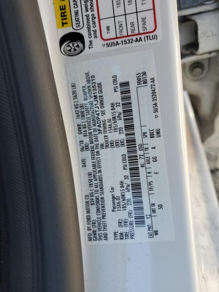 2018 Ford Fiesta VIN 3FADP4TJ1JM135310 Copart auction photo, front end damage thumbnail 14