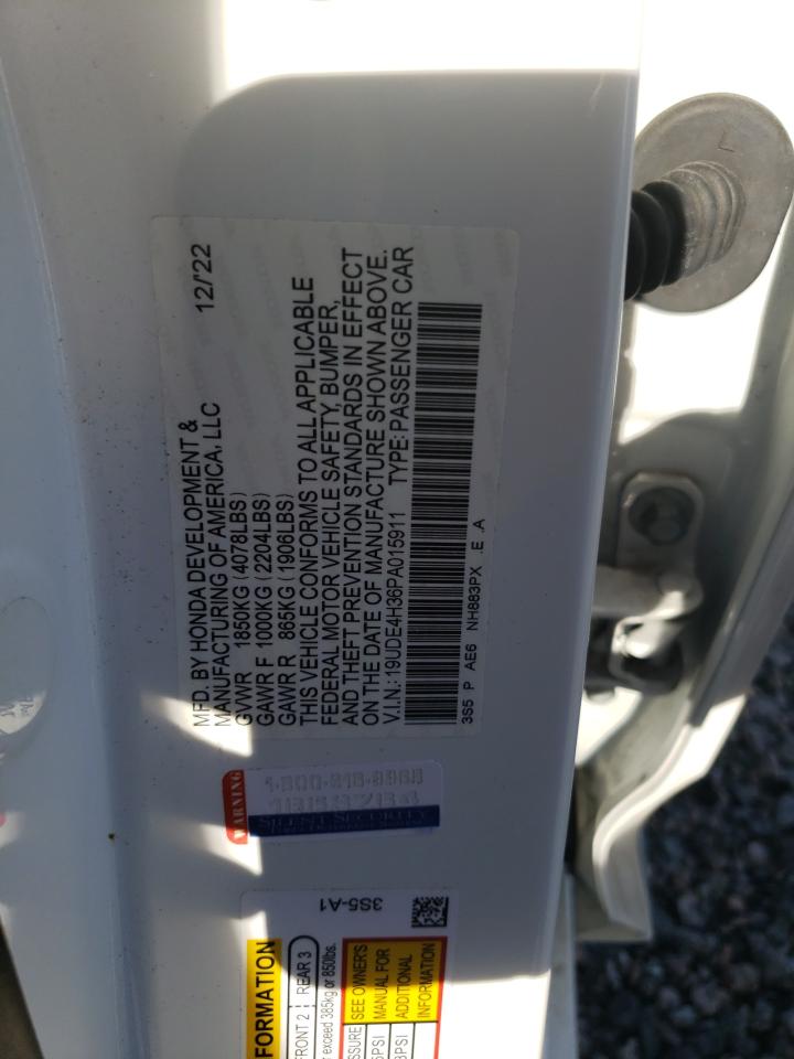 2023 Acura Integra VIN 19UDE4H36PA015911 Copart auction photo, side / rear end damage thumbnail 12