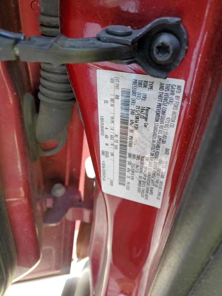 2013 Ford Focus VIN 1FADP3F20DL198225 Copart auction photo, rear end damage thumbnail 12