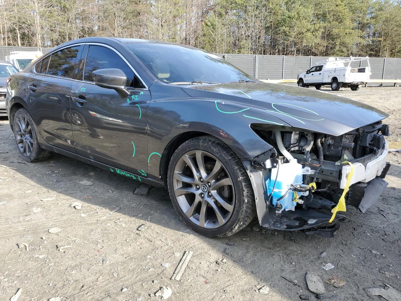 2017 Mazda 6 VIN JM1GL1X52H1115430 Copart auction photo, top/roof / front end damage thumbnail 4