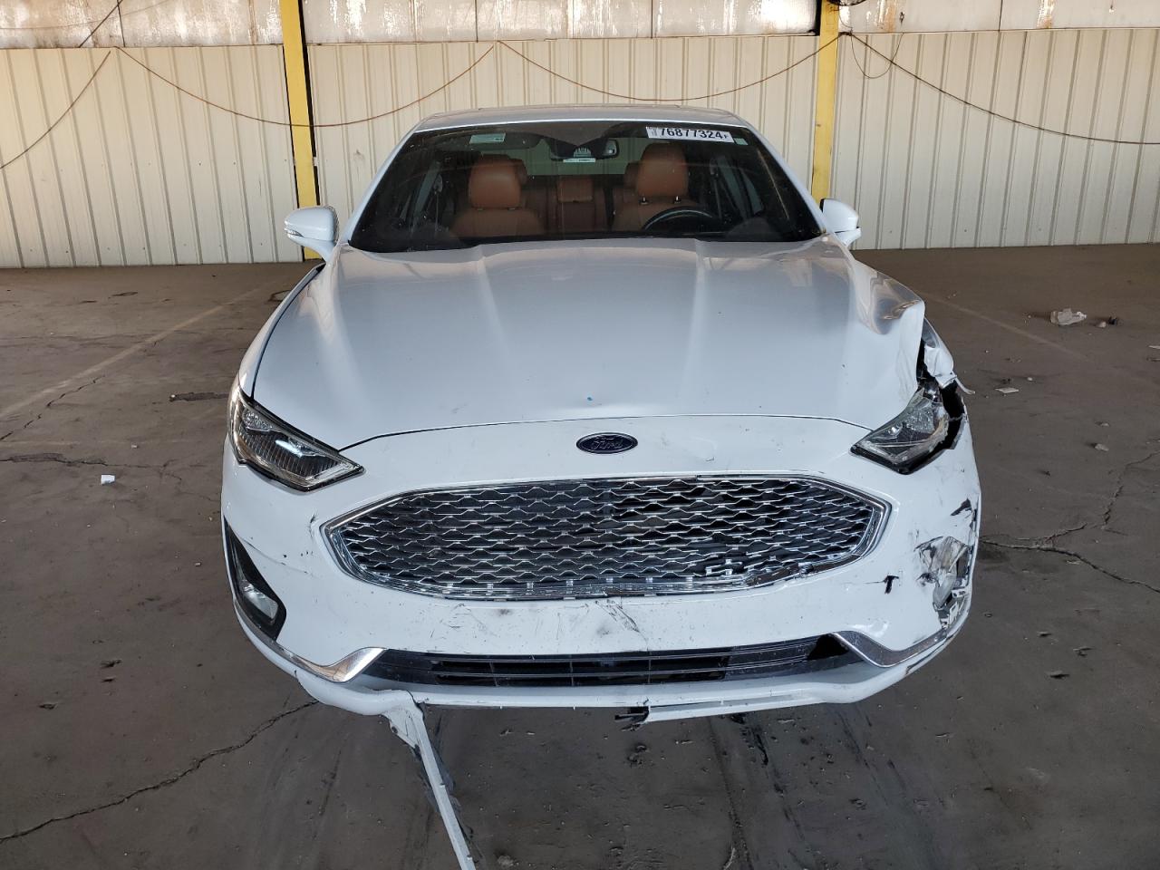 2019 Ford Fusion VIN 3FA6P0K91KR271093 Copart auction photo, front end damage thumbnail 5