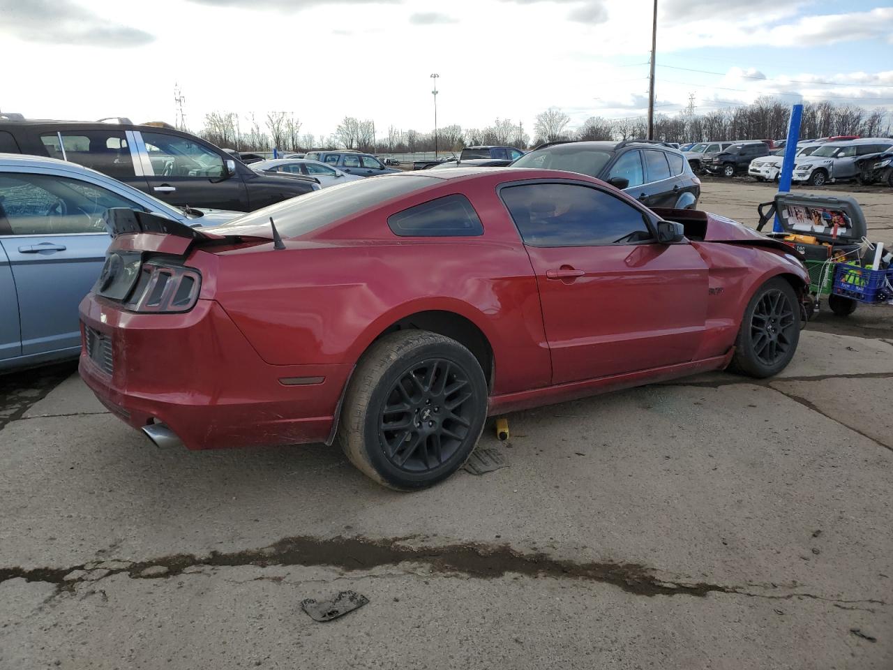 2014 Ford Mustang VIN 1ZVBP8AM8E5250131 Copart auction photo, all over damage thumbnail 3