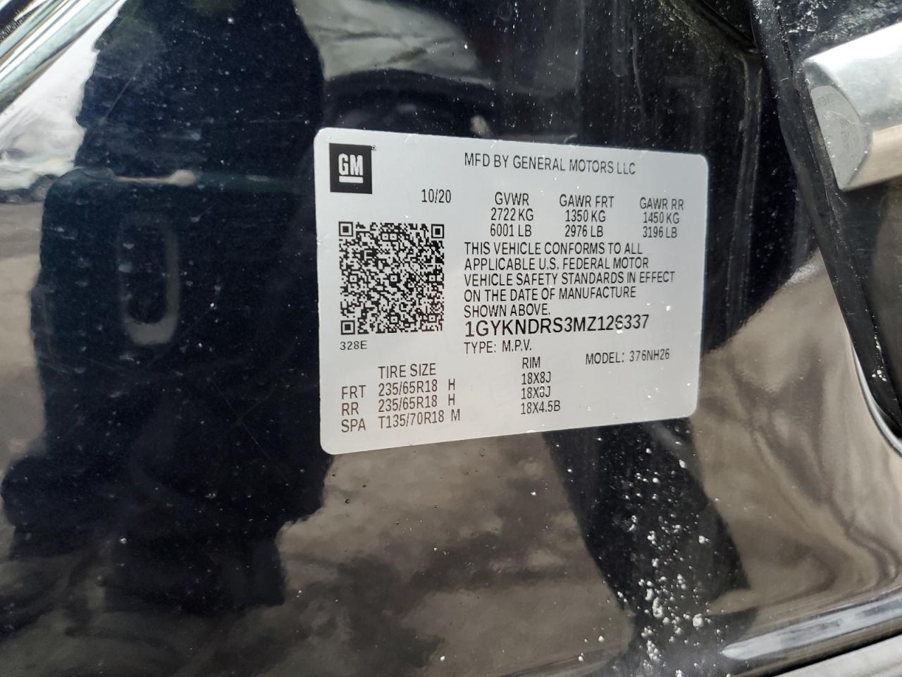 2021 Cadillac XT5 VIN 1GYKNDRS3MZ126337 Copart auction photo, front end / minor dent/scratches damage thumbnail 15