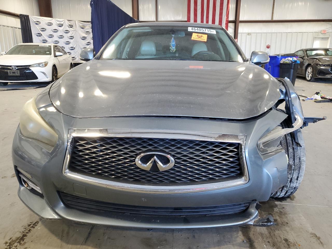 2014 Infiniti Q50 VIN JN1AV7AP2EM690640 Copart auction photo, front end damage thumbnail 5