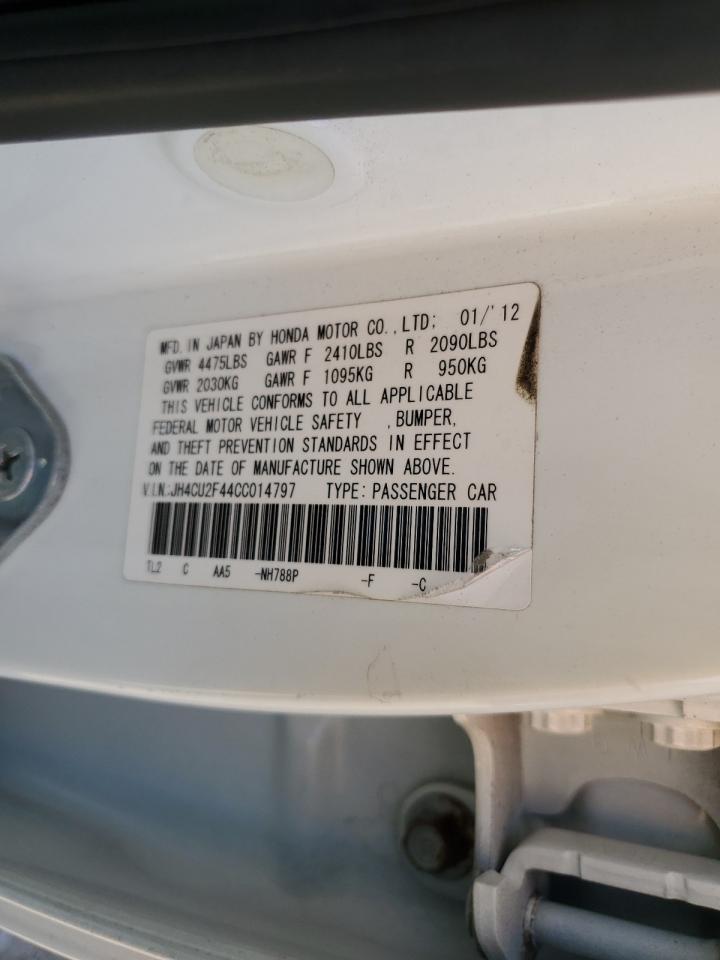 2012 Acura TSX VIN JH4CU2F44CC014797 Copart auction photo, side / front end damage thumbnail 12