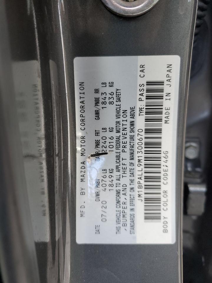 2021 Mazda 3 VIN JM1BPALL9M1300670 Copart auction photo, front end / minor dent/scratches damage thumbnail 14