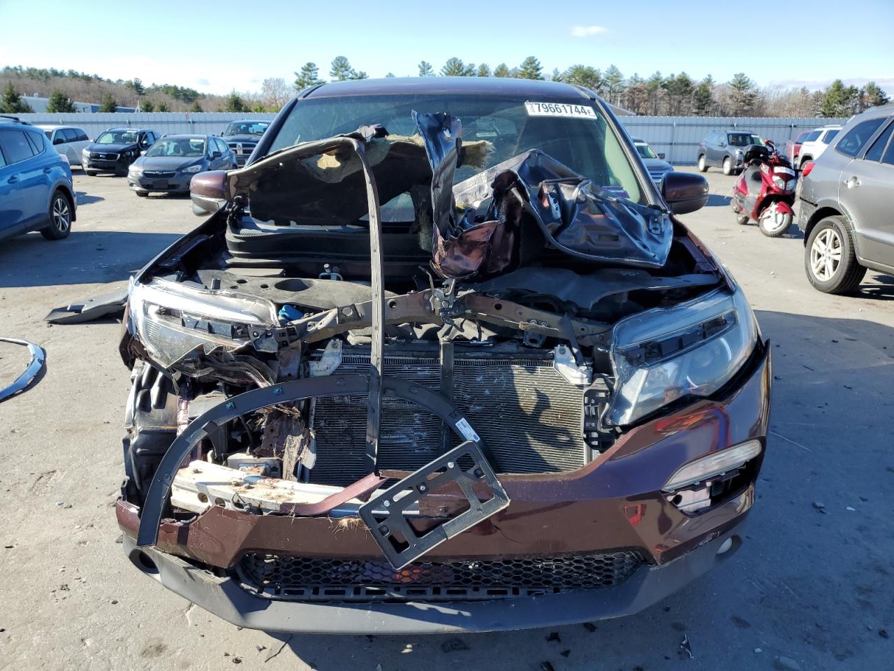2016 Honda Pilot VIN 5FNYF6H55GB124829 Copart auction photo, front end damage thumbnail 5