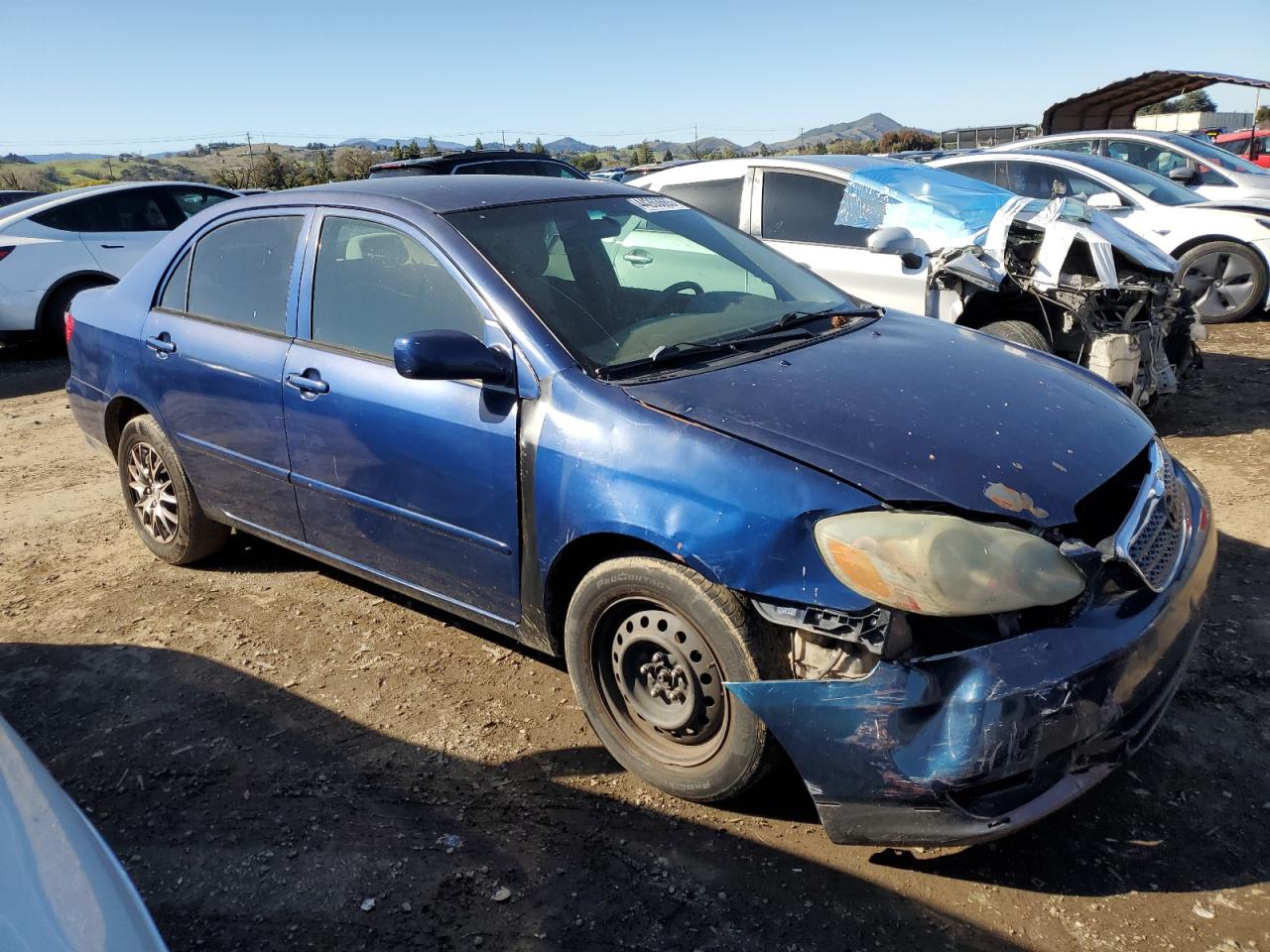 2005 Toyota Corolla VIN 1NXBR32E55Z450165 Copart auction photo, front end / side damage thumbnail 4