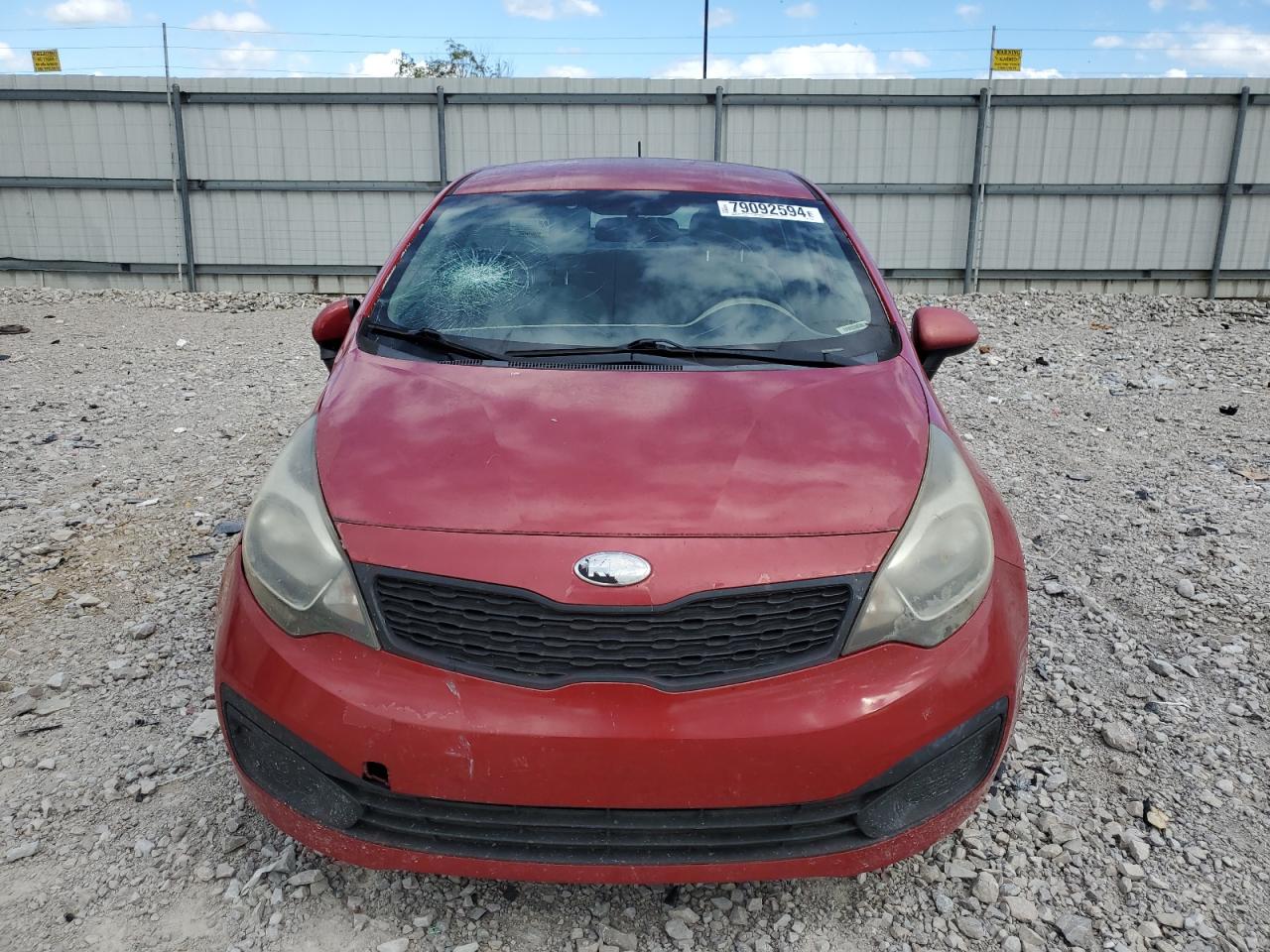 2013 KIA Rio VIN KNADM4A36D6211225 Copart auction photo, side / front end damage thumbnail 5