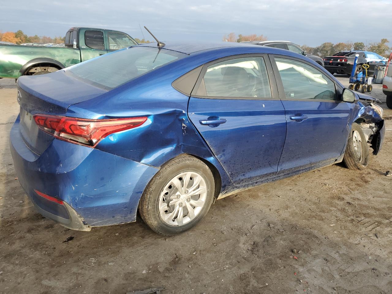 2021 Hyundai Accent VIN 3KPC24A64ME140406 Copart auction photo, front end / rear end damage thumbnail 3