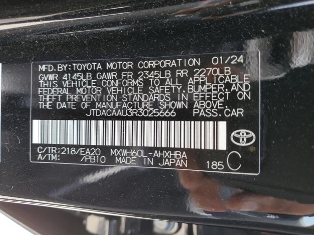 2024 Toyota Prius VIN JTDACAAU3R3025666 Copart auction photo, side / rear end damage thumbnail 12