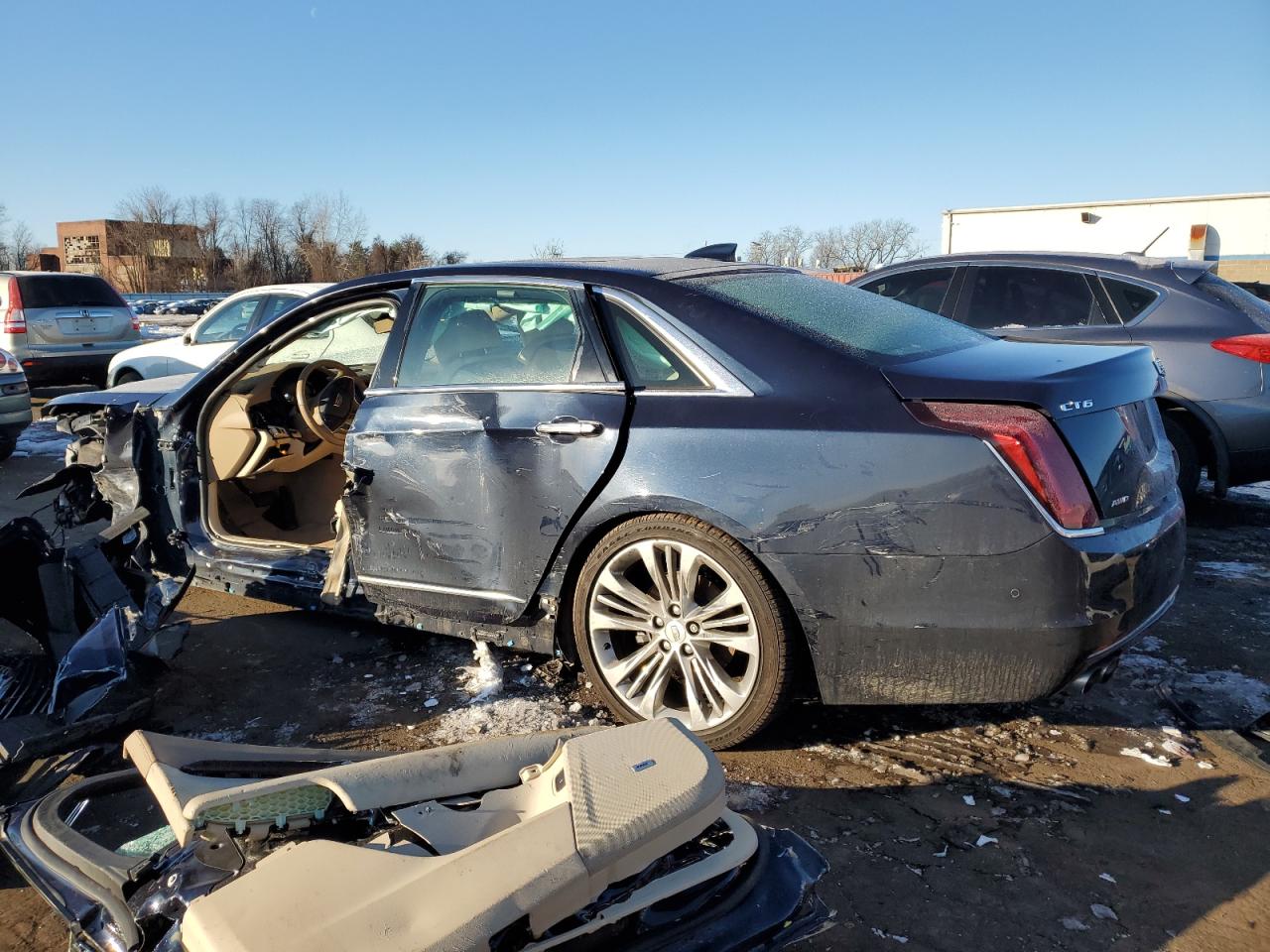 2017 Cadillac CT6 VIN 1G6KL5RS8HU201704 Copart auction photo, front end / side damage thumbnail 2
